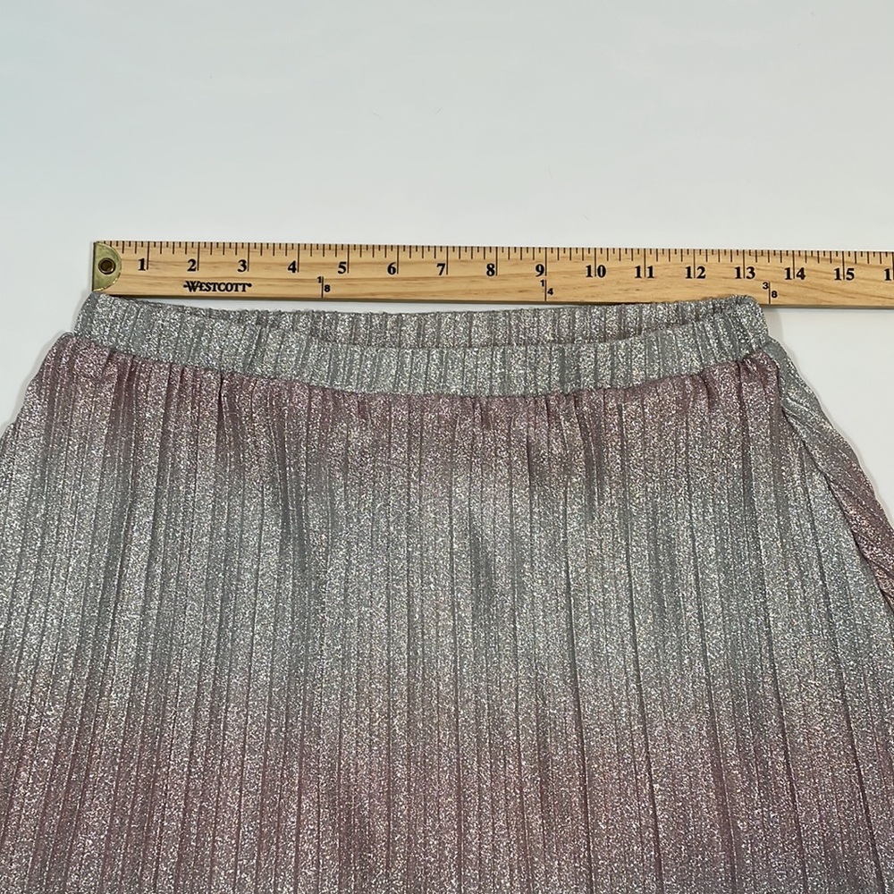Super Down Skirt Size M NWT Elastic Waist Pull On Skirt Silver and Pink Metallic - Picture 7 of 12